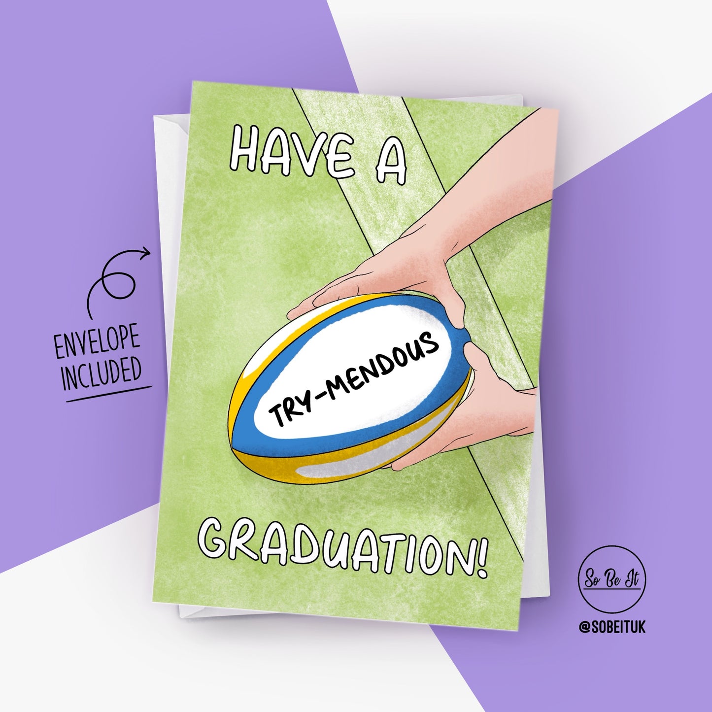 Copy of Rugby - Have a try-mendous Birthday! - Graduation Card