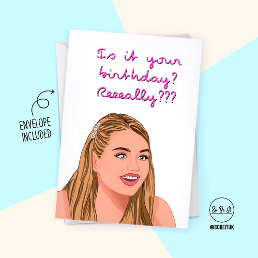 Lucinda - Love Island - Birthday - Card