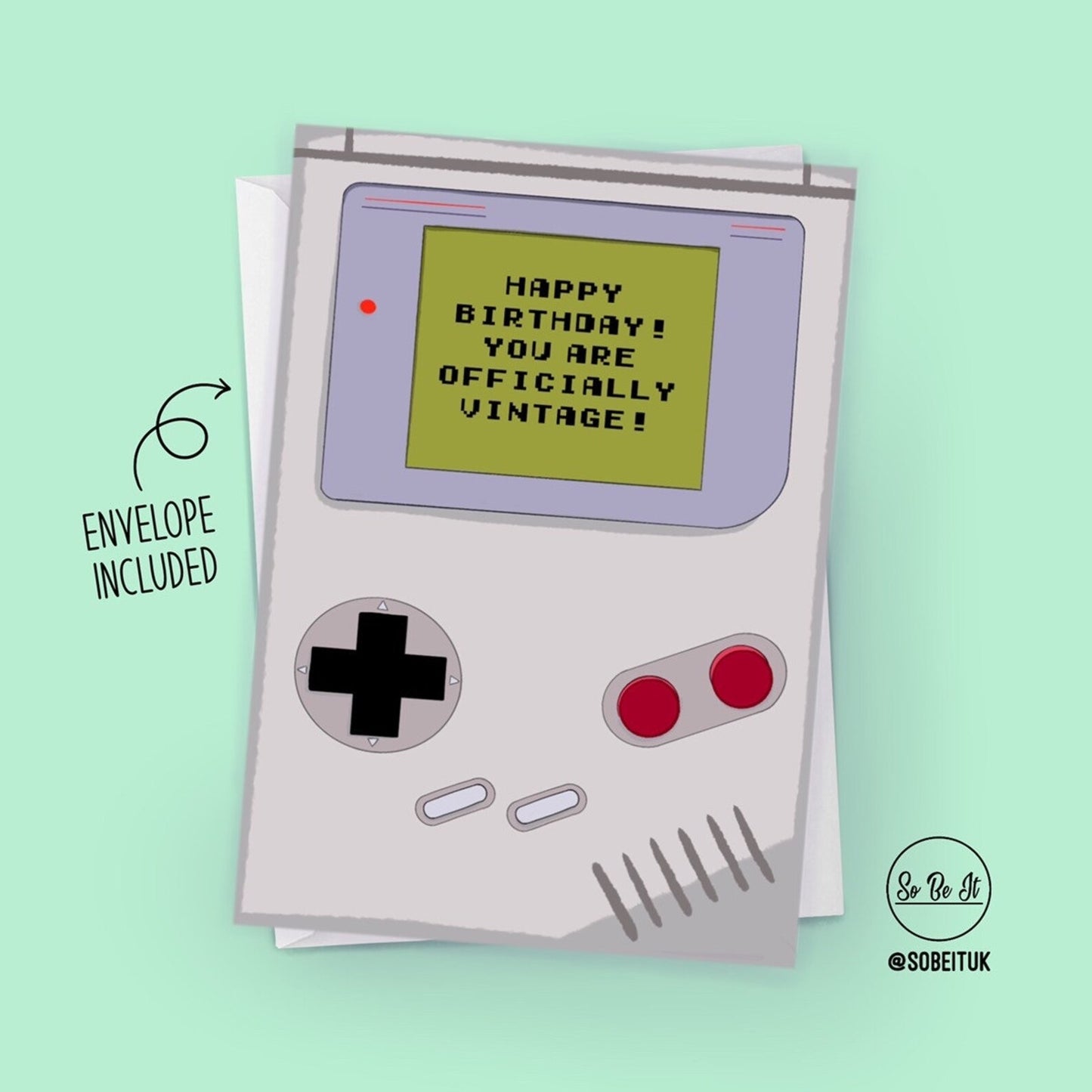 Game boy - birthday - card