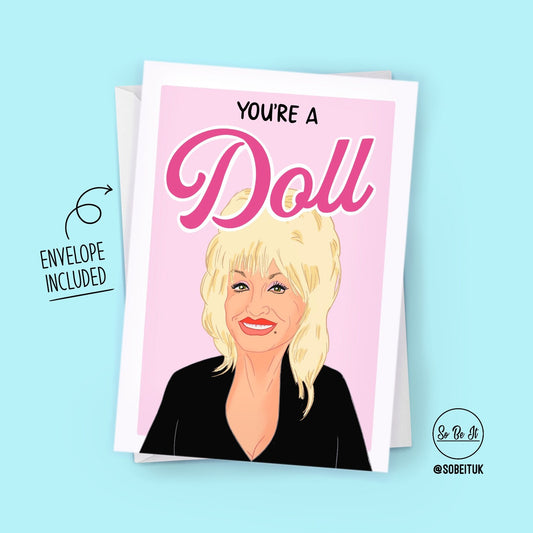 Dolly Parton - You're a doll - Card